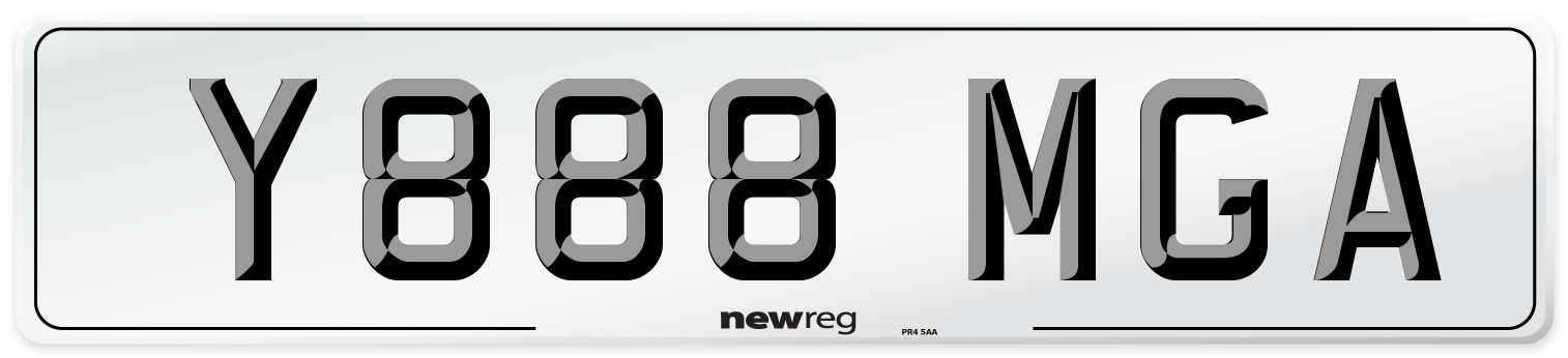 Y888 MGA Number Plate from New Reg